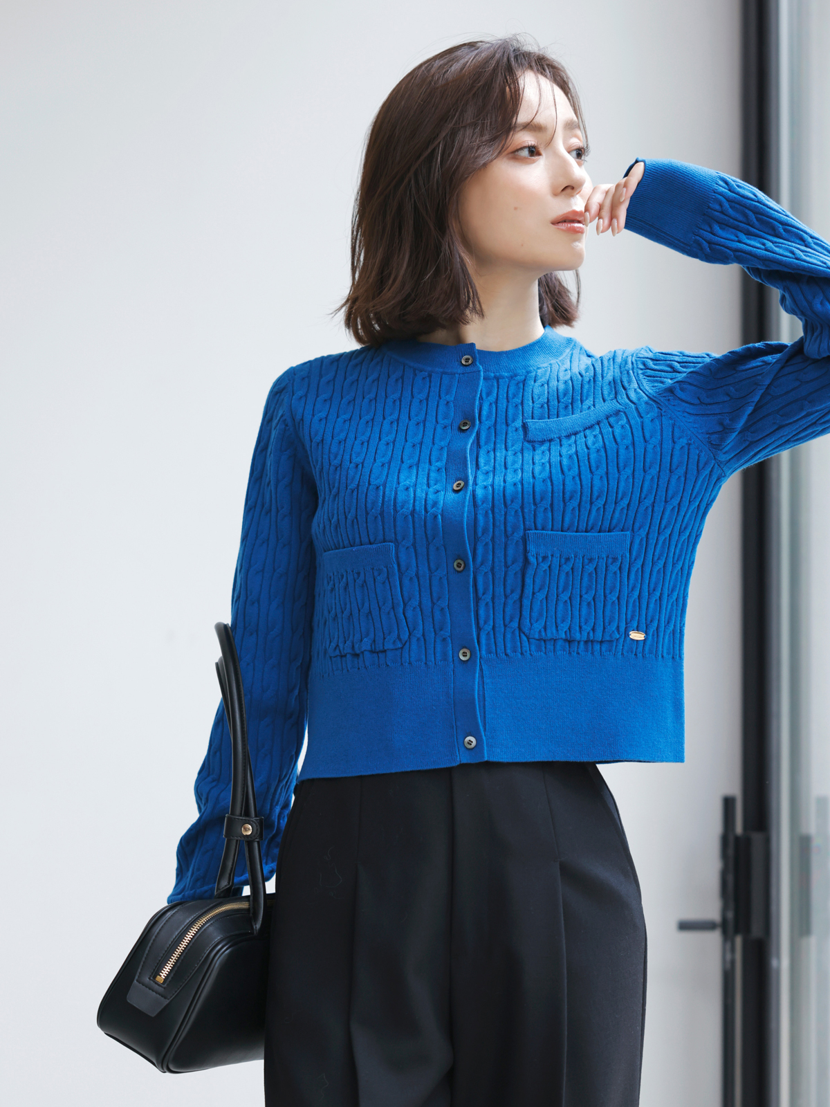 リトルケーブルニットカーディガン(F CHARCOAL GREY): トップス リトルケーブルニットカーディガン(F CHARCOAL GREY): トップス