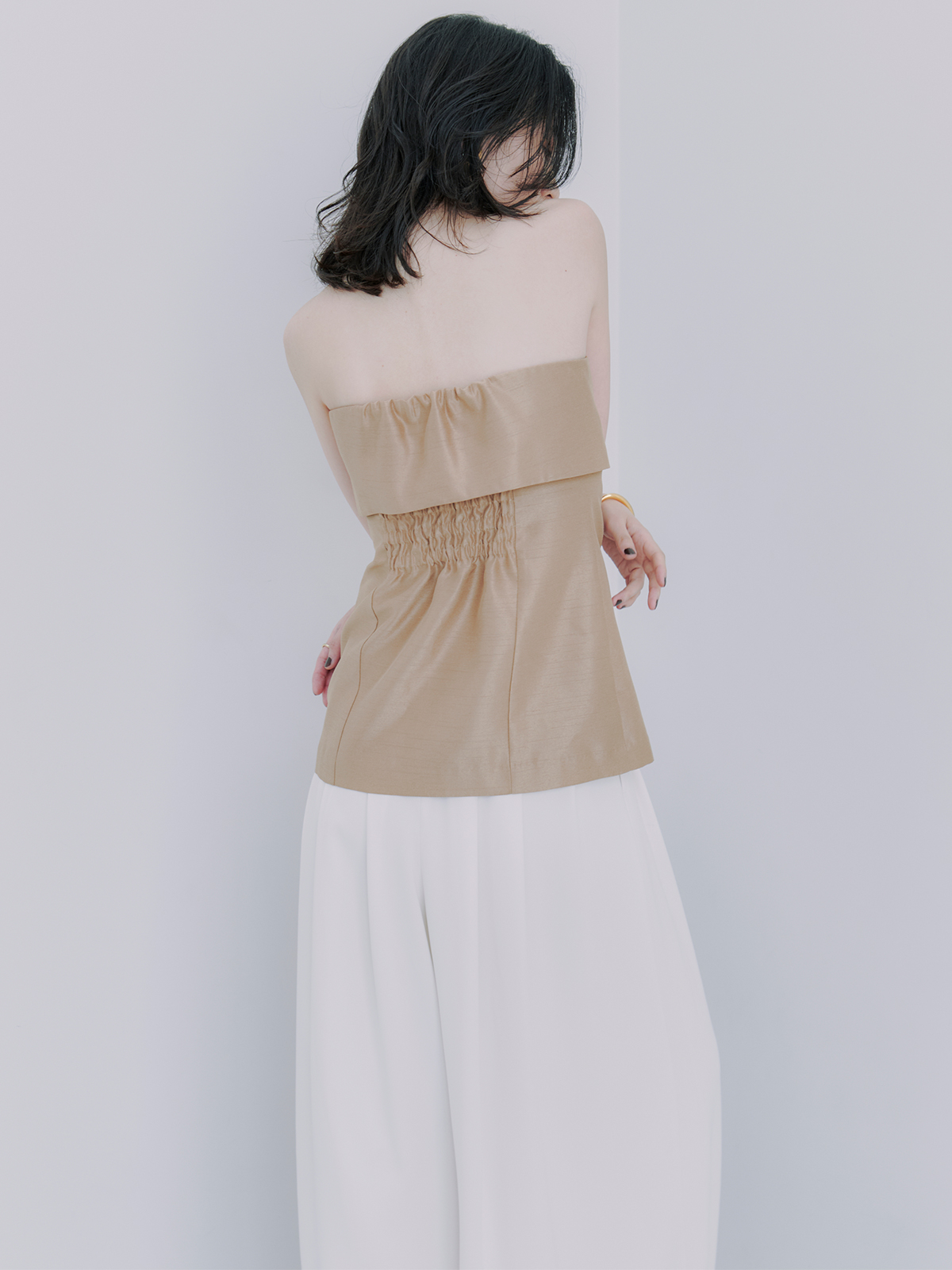 【本物保証】 シャンタンベアトップス(S BEIGE): トップスanuans トップス