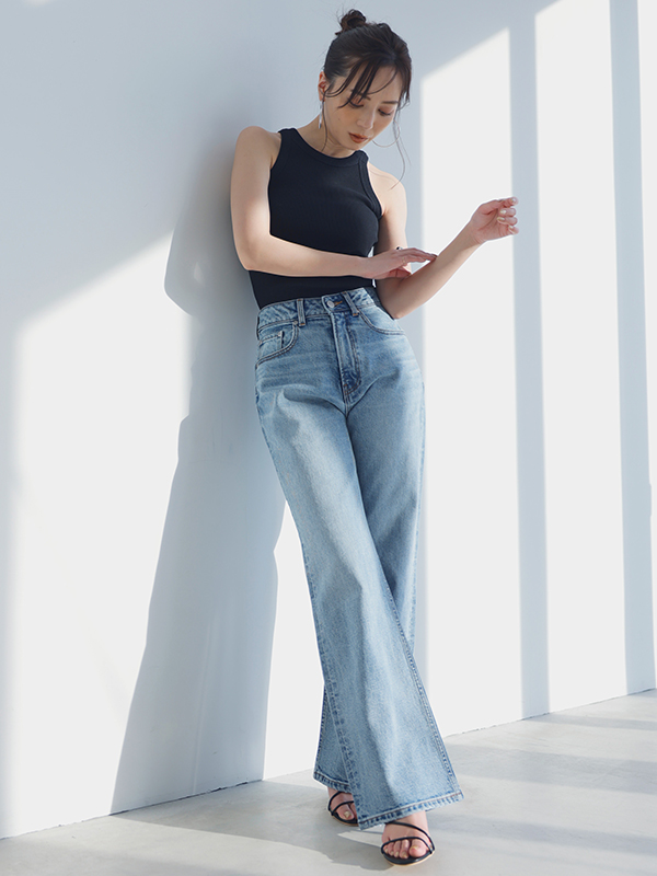 Wide leg denim