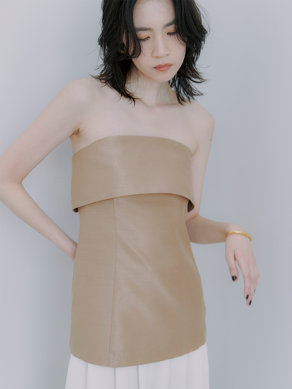 シャンタンベアトップス(S BEIGE): トップスanuans