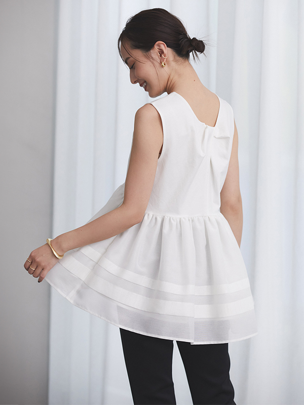 カットドッキングボリュームトップス(F WHITE): トップスanuans