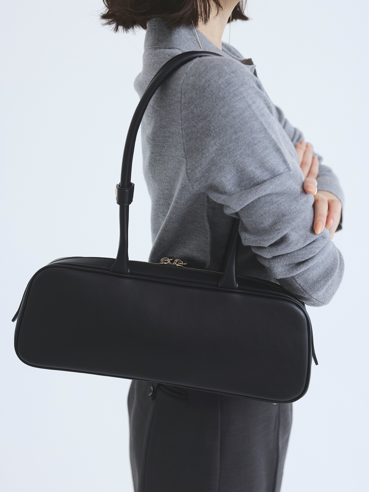 プレーンボストンバッグ(F BLACK): ファッション雑貨anuans