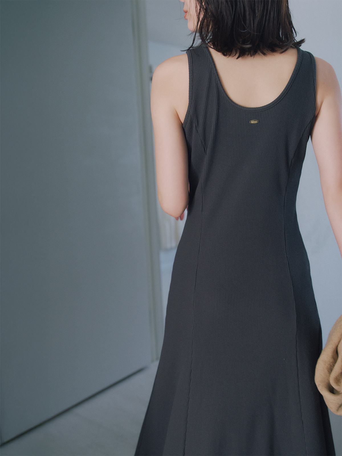 OUR WACOAL×anuans】カップインマーメイドリブカットワンピース