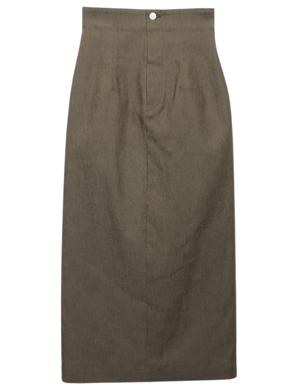 ハイウエストデニムスカート(S KHAKI): ボトムanuans