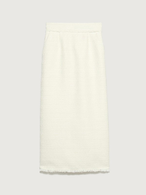 anuans ツイードタイトスカート　ホワイトMサイズ試着のみ新品です
