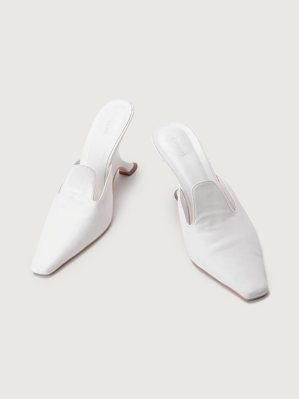 チャンキーヒールミュール(S WHITE): シューズanuans