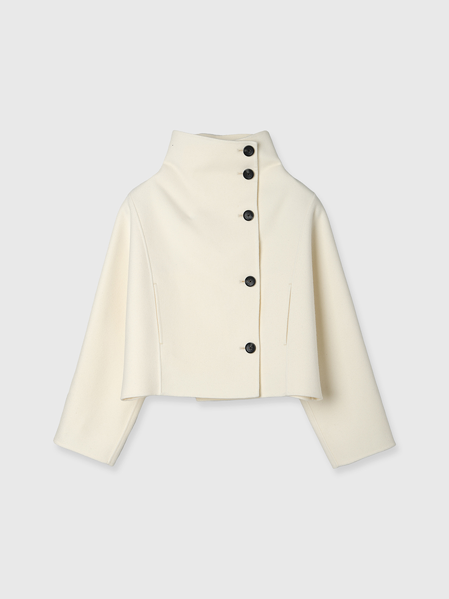 スタンドネックリバーショートコート(F NAVY): アウターanuans