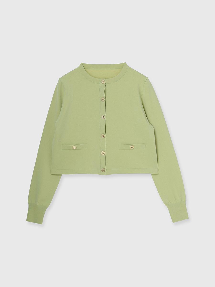 シルクブレンドベーシックニットカーディガン(F IVORY/BLACK