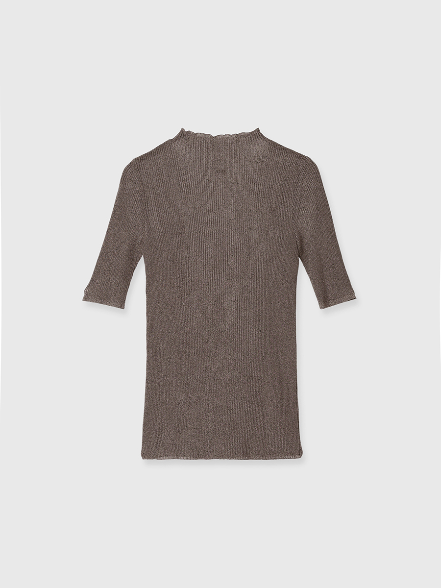 シアーラメリブニットトップス(F CHARCOAL): トップスanuans