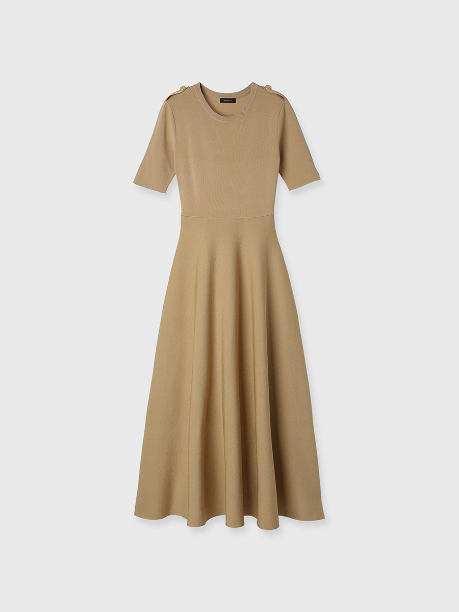 アニュアンス anuans ダブルフェイスニットワンピース （BEIGE