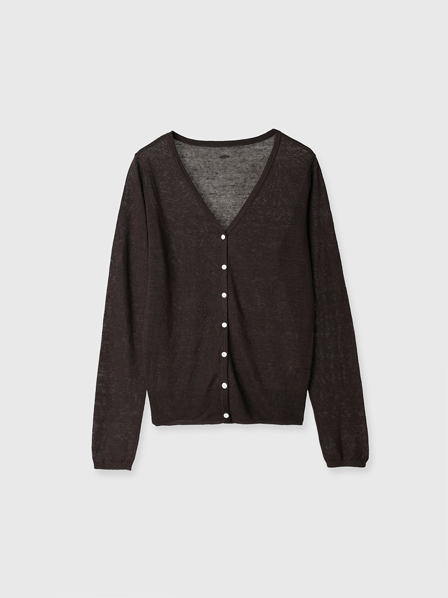 Italy Linenベーシックニットカーディガン(F BEIGE): トップスanuans Italy Linenベーシックニットカーディガン(F BEIGE): トップスanuans