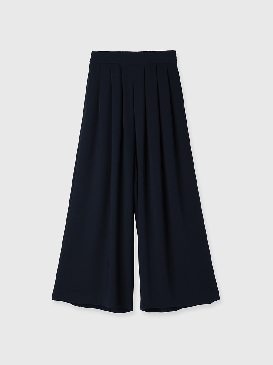 アニュアンス anuans ダブルサテンタックワイドパンツ （NAVY