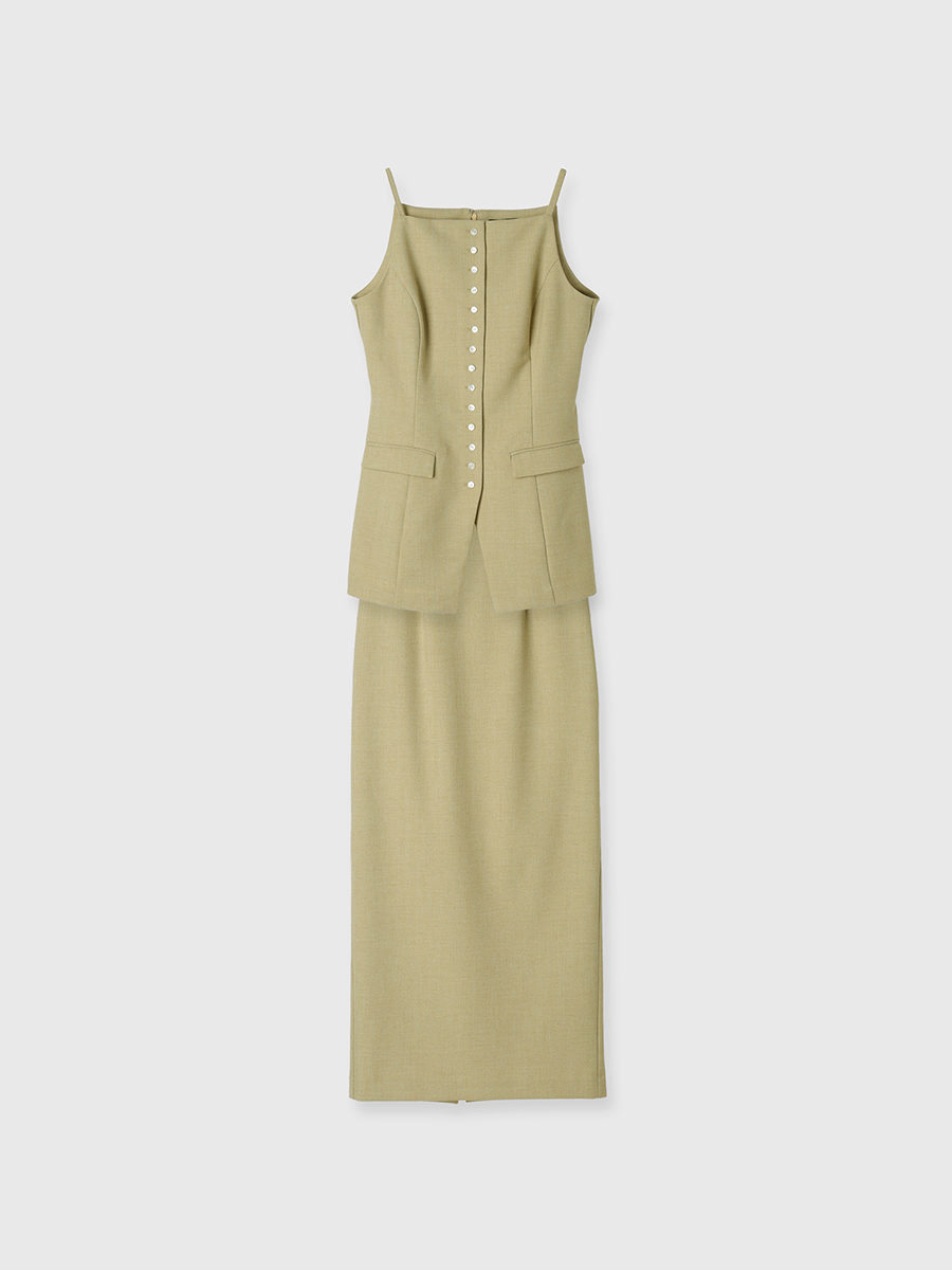 スラブナローセットアップ(S KHAKI GREY): ワンピースanuans
