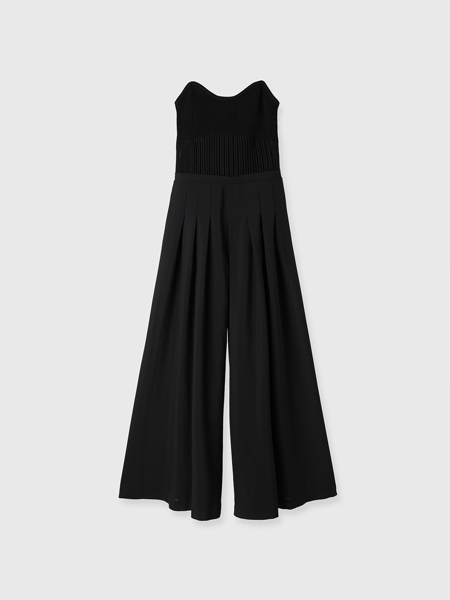 ニットビスチェオールインワン(S BLACK): ワンピースanuans