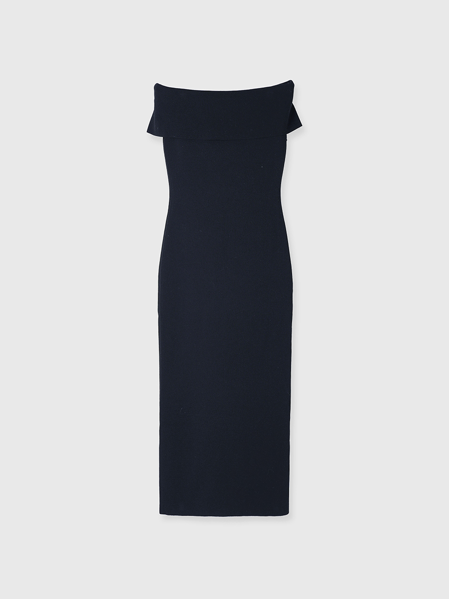 ムーンネックニットワンピース(S BLACK): ワンピースanuans ムーンネックニットワンピース(S BLACK): ワンピースanuans