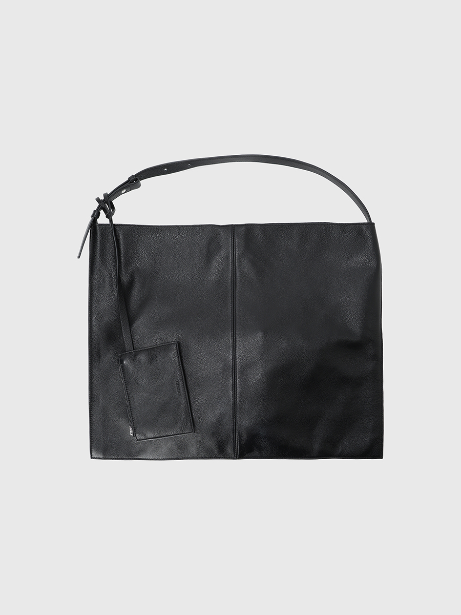 レザーラージショルダーバッグ(F BLACK): ファッション雑貨anuans