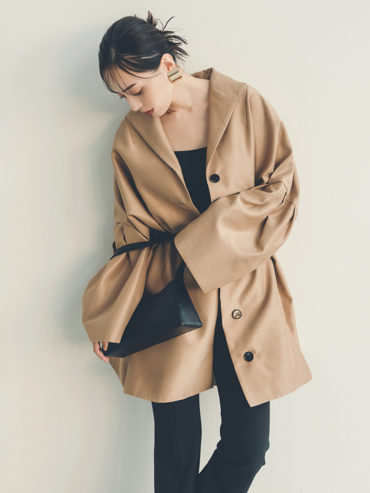 最新発見 フォルムコートワンピース(F ワンピースanuans BEIGE): ワンピース