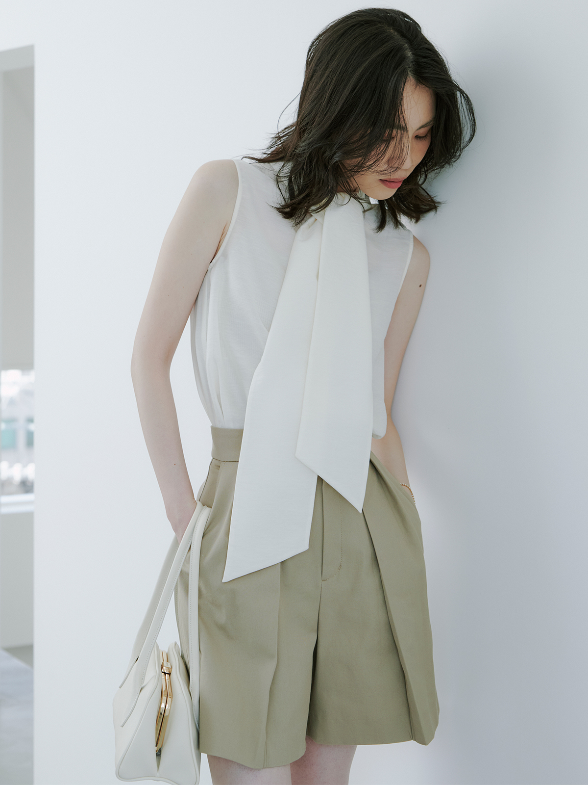 チノショートパンツ(S BEIGE): パンツanuans