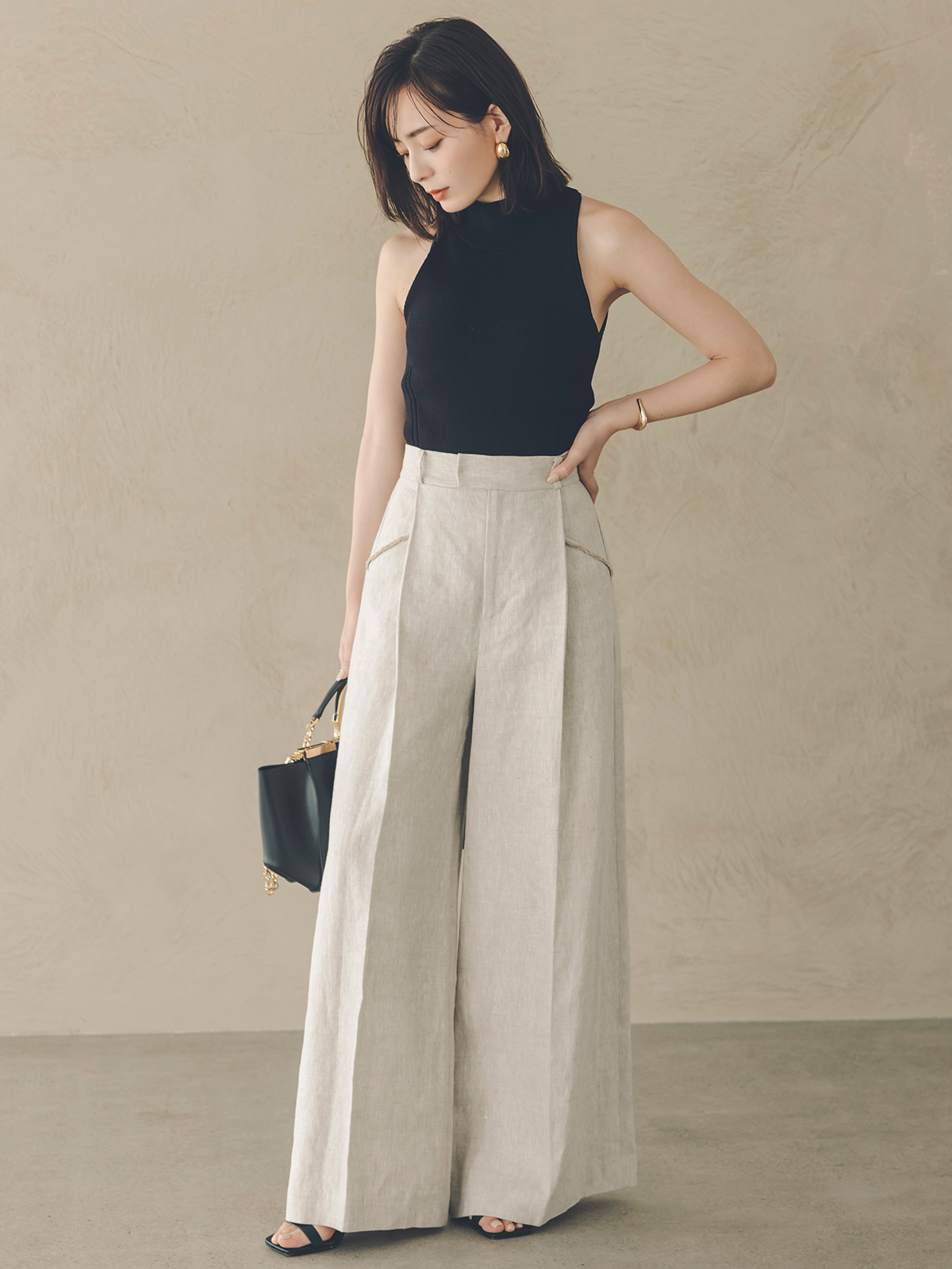 カップインアメスリニットトップス(S BLACK): トップスanuans