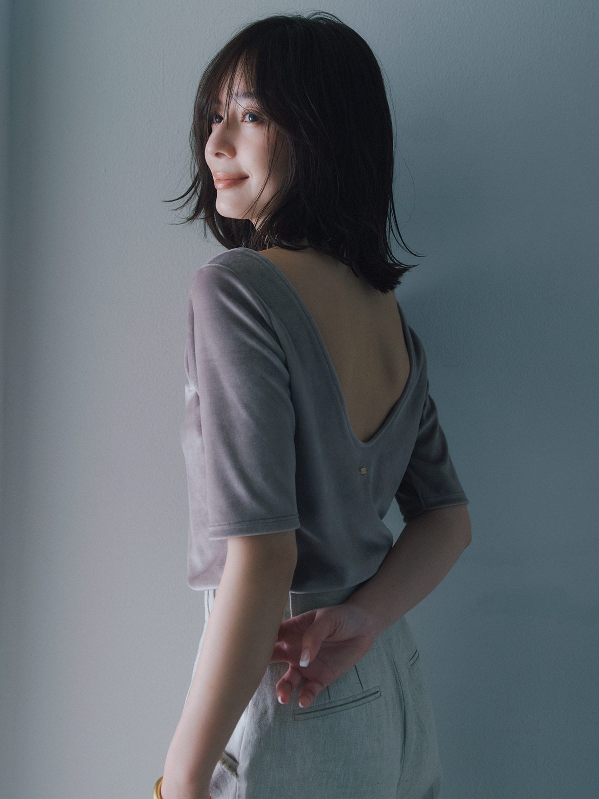 OUR WACOAL×anuans】カップインベロアトップス(M BEIGE