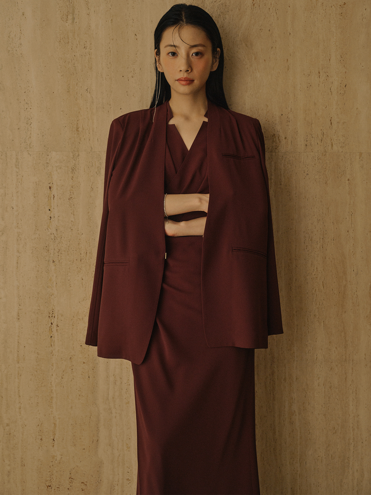 【新発売】 ライトダブルサテンカシュクールワンピース(S BLACK マタニティ