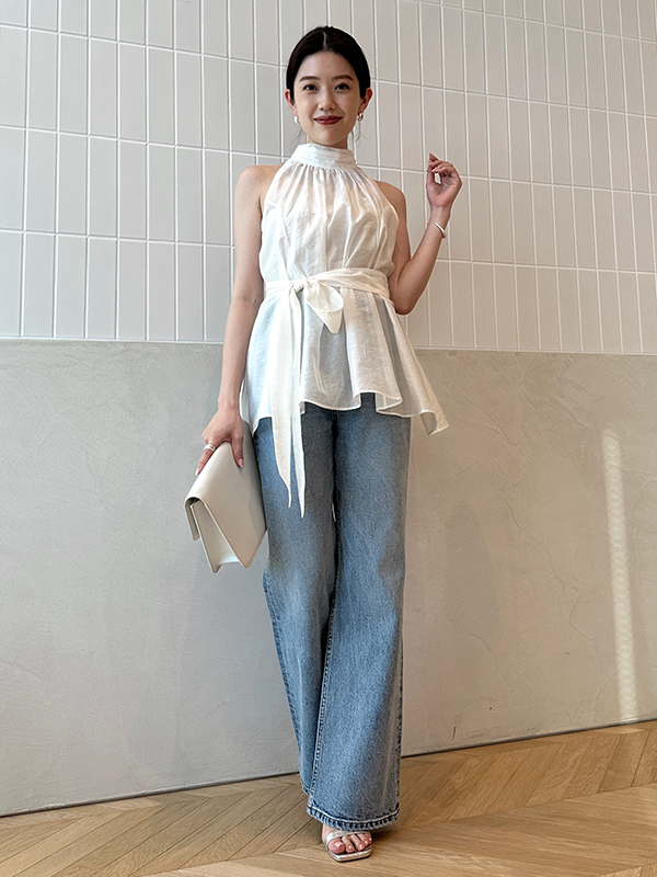 グランドフレアブラウス(F WHITE): トップスanuans グランドフレアブラウス(F WHITE): トップスanuans