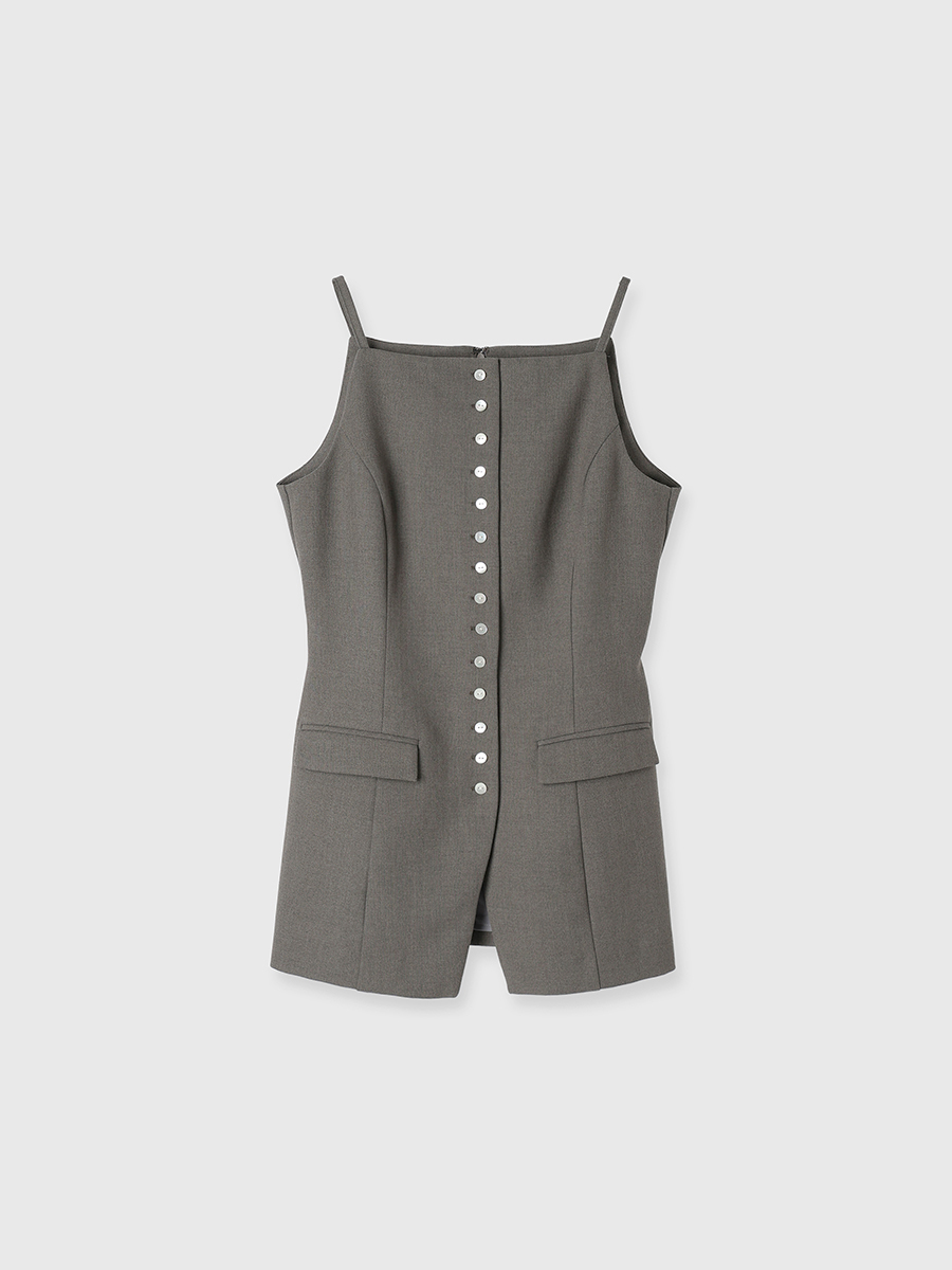 スラブナローセットアップ(S KHAKI GREY): ワンピースanuans