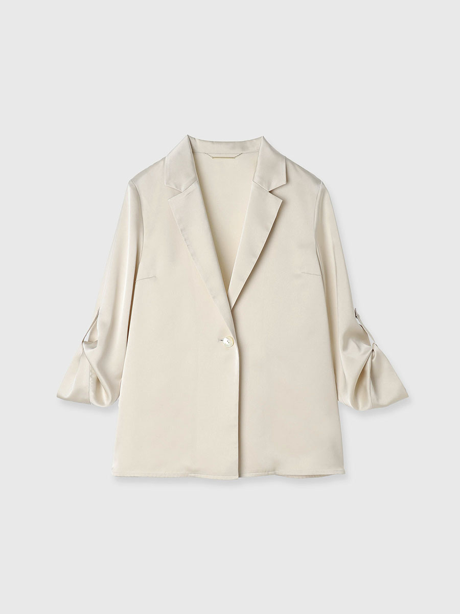 サテンリラックスセットアップ(F LIGHT BEIGE): ワンピースanuans サテンリラックスセットアップ(F LIGHT BEIGE): ワンピースanuans