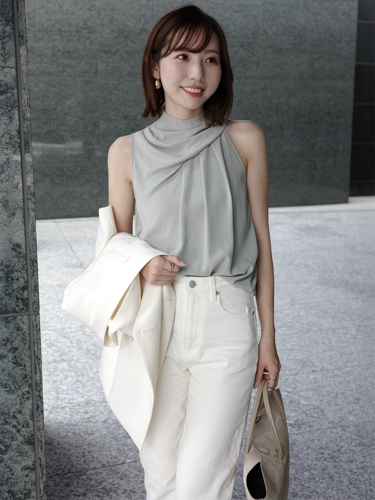 ホルターニュアンスネックトップス(F IVORY): トップスanuans