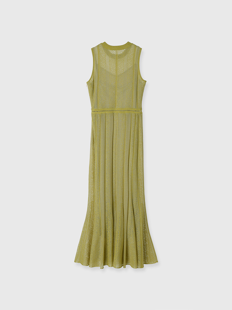レーシーニットワンピース(S LIGHT BEIGE): ワンピースanuans