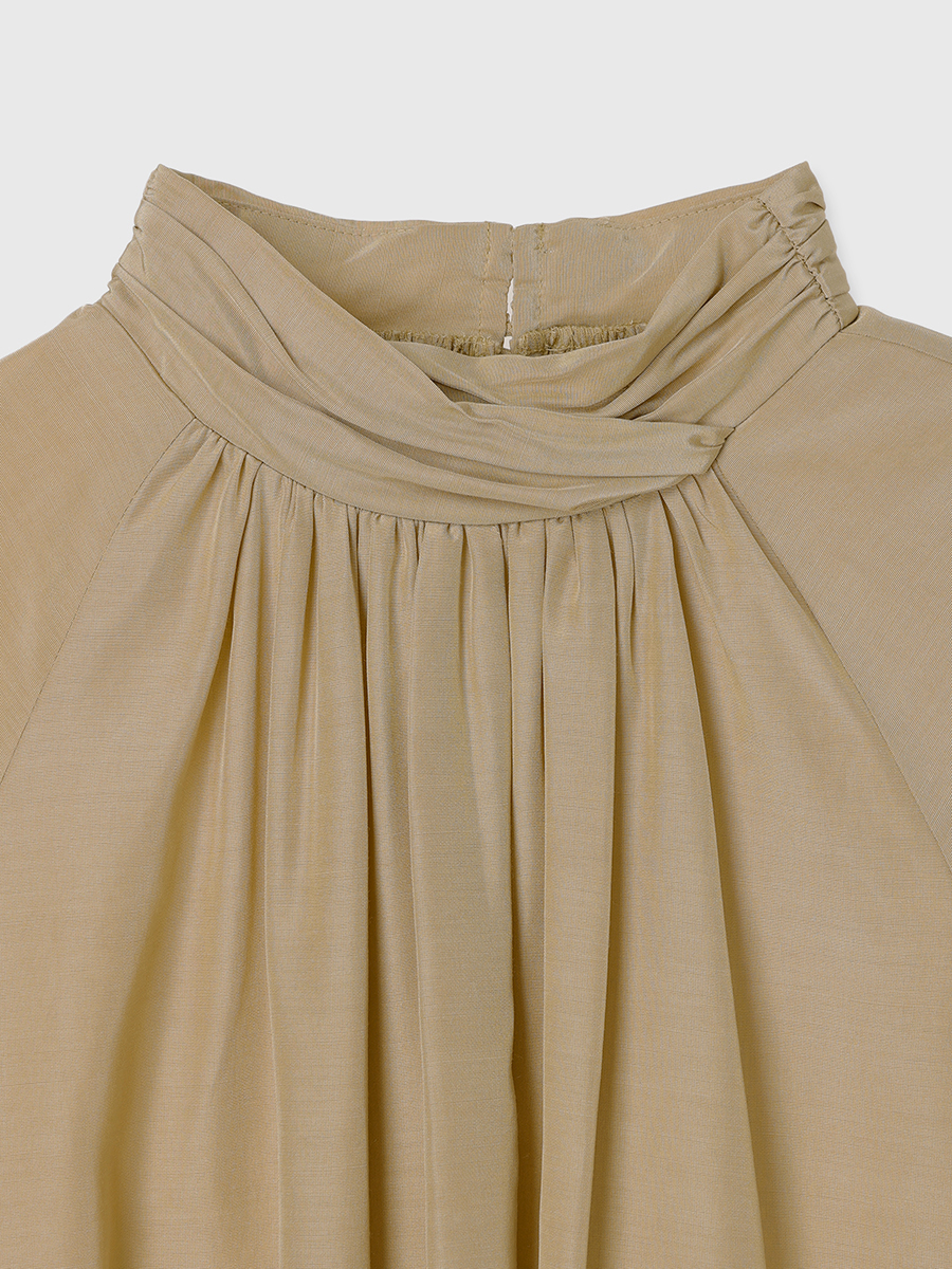 クロスネックボリュームブラウス(F BEIGE): トップスanuans クロスネックボリュームブラウス(F BEIGE): トップスanuans