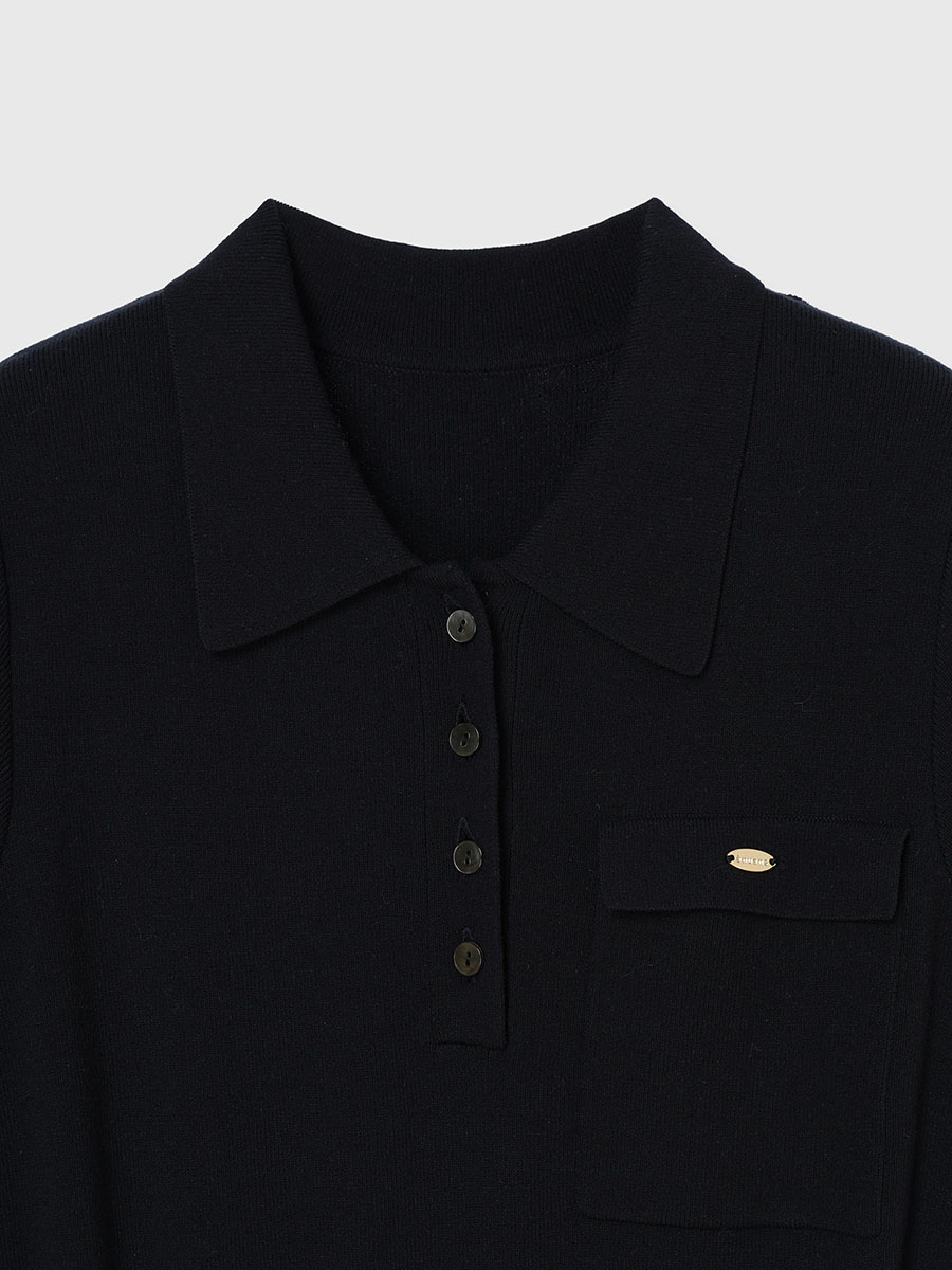 アニュアンス anuans ポロニットドッキングワンピース （BLACK