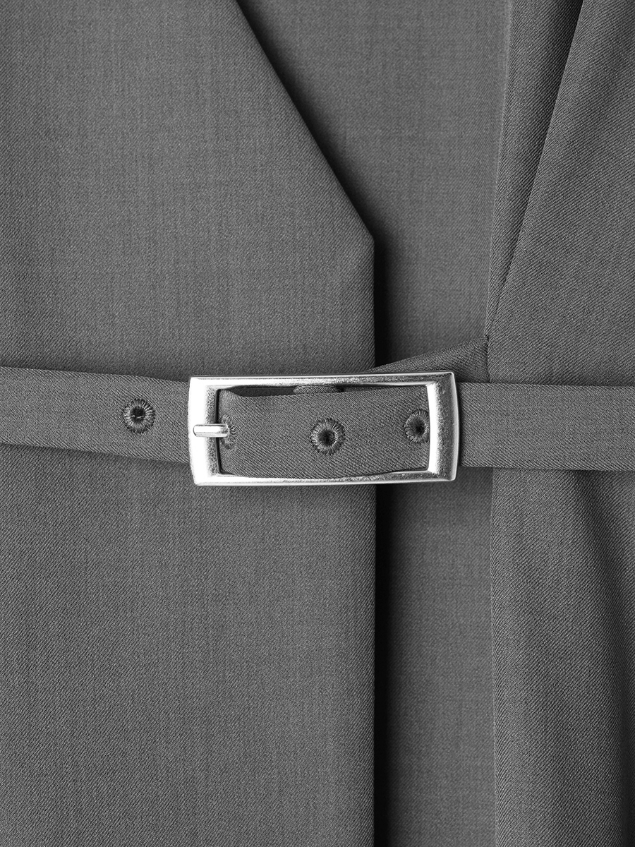 ボリュームスリーブナローワンピース(S GREY): ワンピースanuans