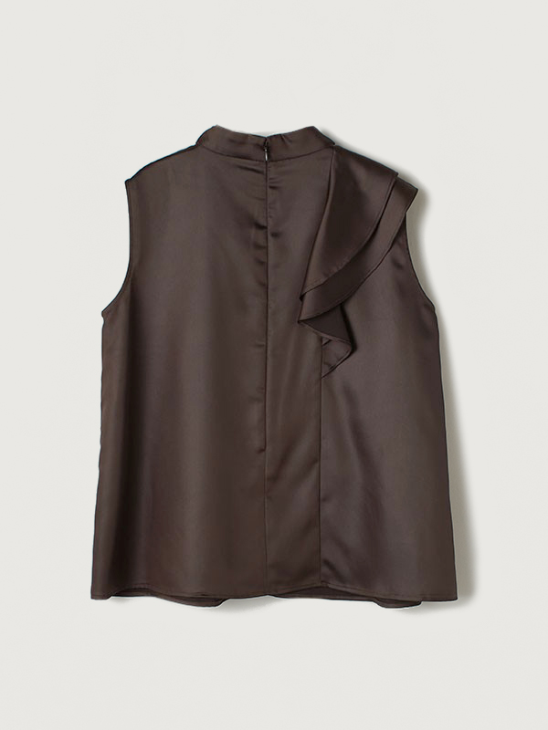 アシメフレアヨークブラウス(F BROWN): トップスanuans