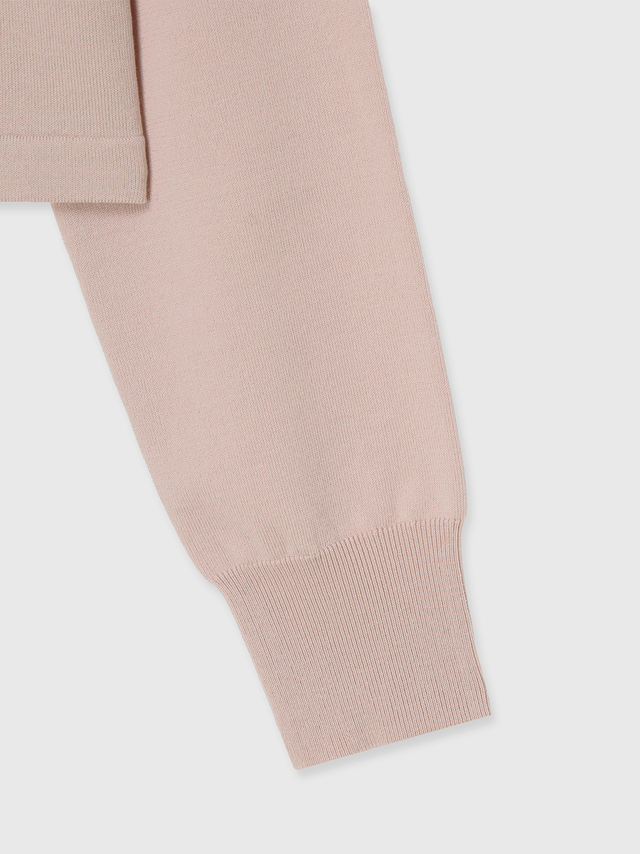 シルクブレンドベーシックニットカーディガン(F IVORY/BLACK