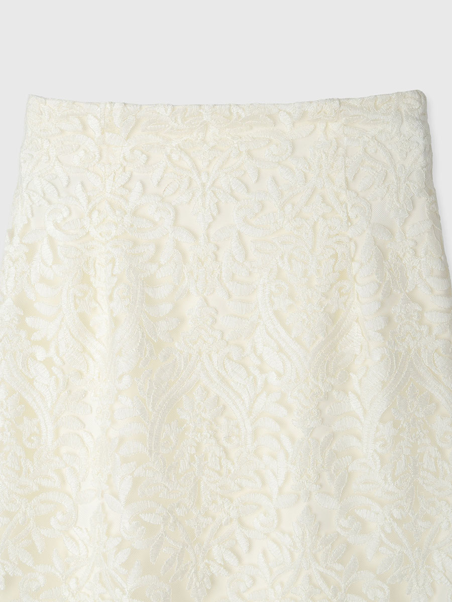 エンブロイダリーレーススカート(XS BEIGE): スカートanuans