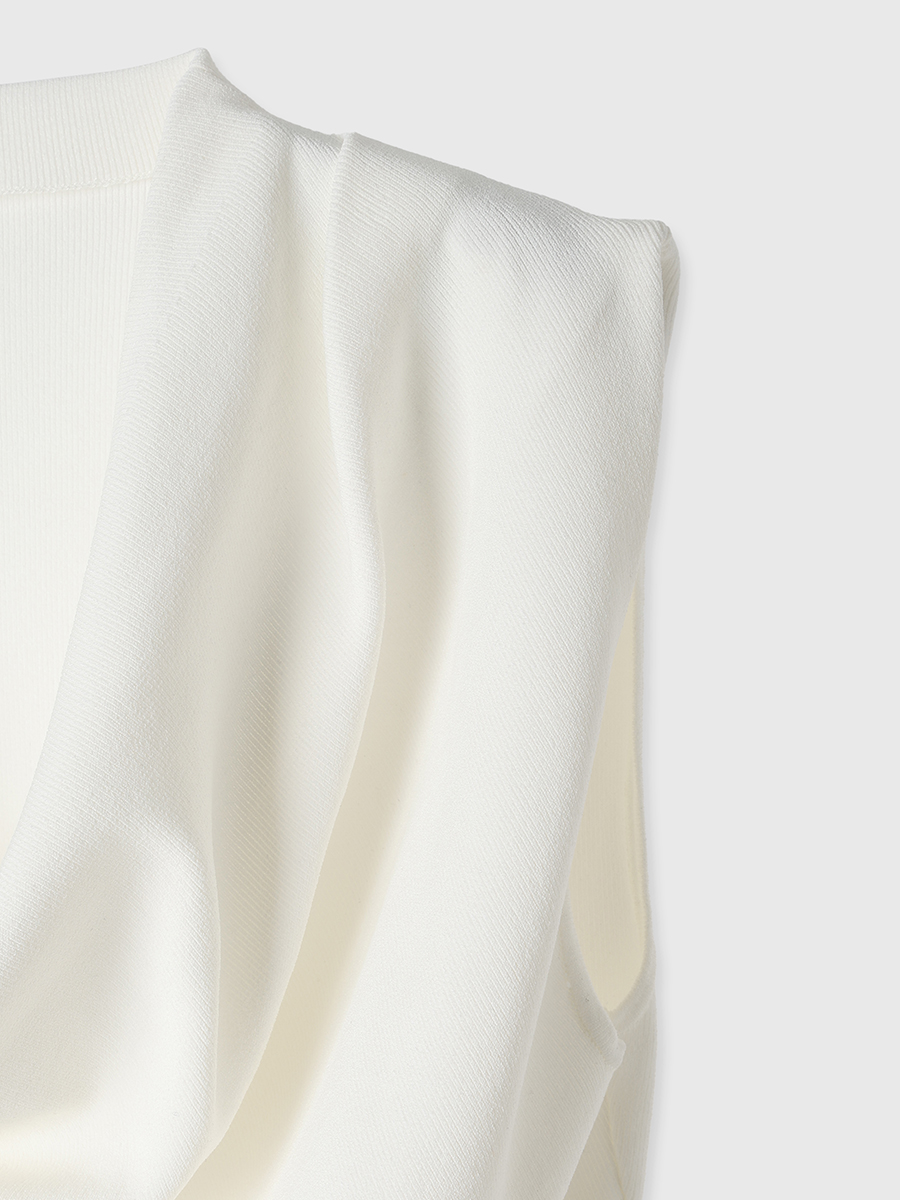 アニュアンス anuans ドレープネックニットトップス （WHITE
