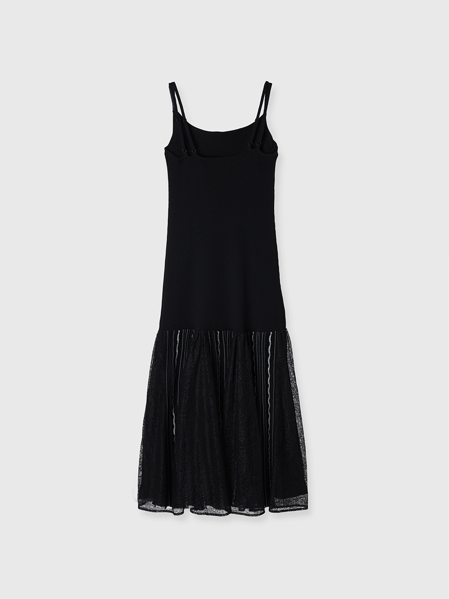 レースドッキングアンサンブルワンピース(S BLACK): ワンピース