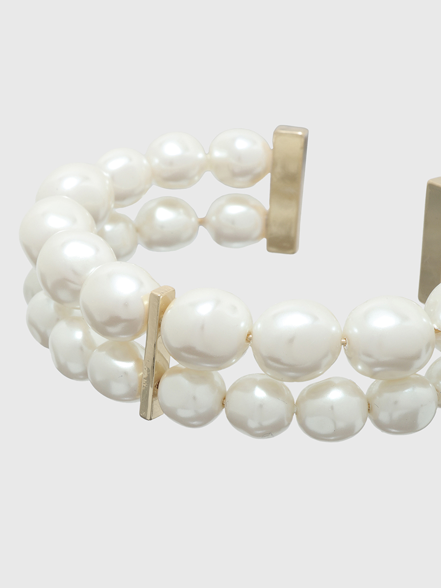 【通販激安】 パールダブルバングル(F アクセサリーanuans GOLD): アクセサリー
