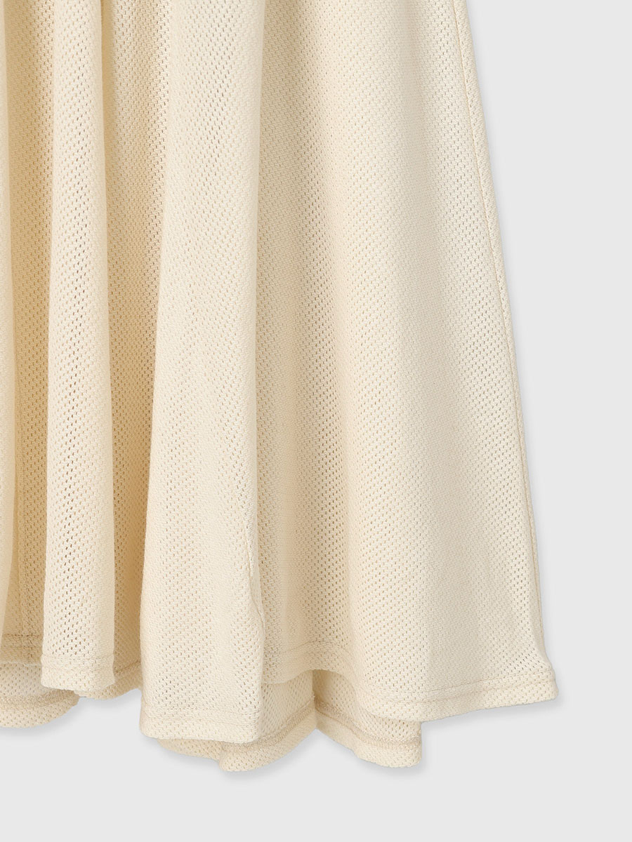 バックオープンコットンメッシュワンピース(S LIGHT BEIGE