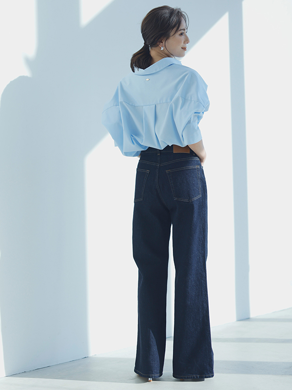 Wide leg denim(0 LIGHT BLUE): パンツanuans