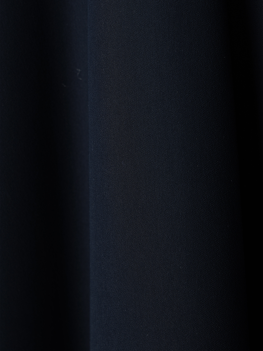ダブルサテンノーカラータックワンピース(XS NAVY): ワンピース