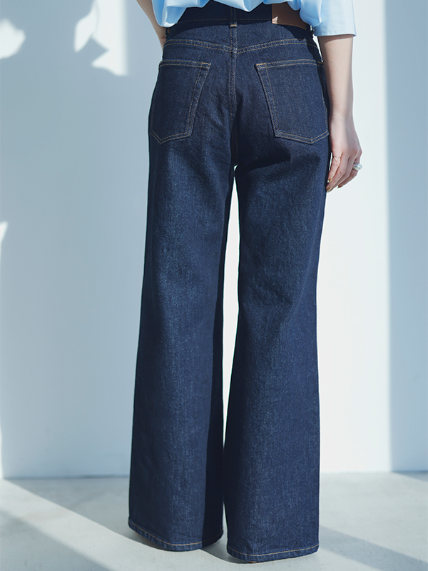 Wide leg denim(0 LIGHT BLUE): パンツanuans