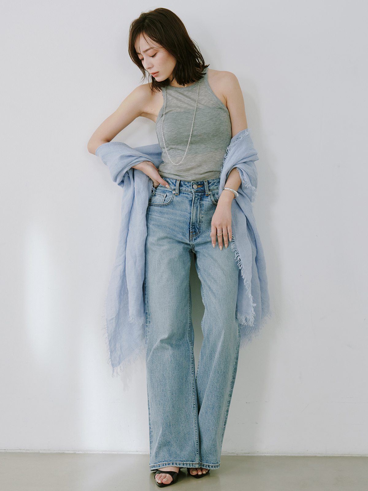 Wide leg denim