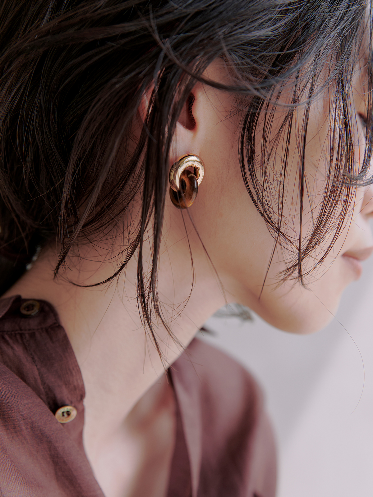 即納】[925 Silver]ロングテール ライン リボン ピアス 韓国